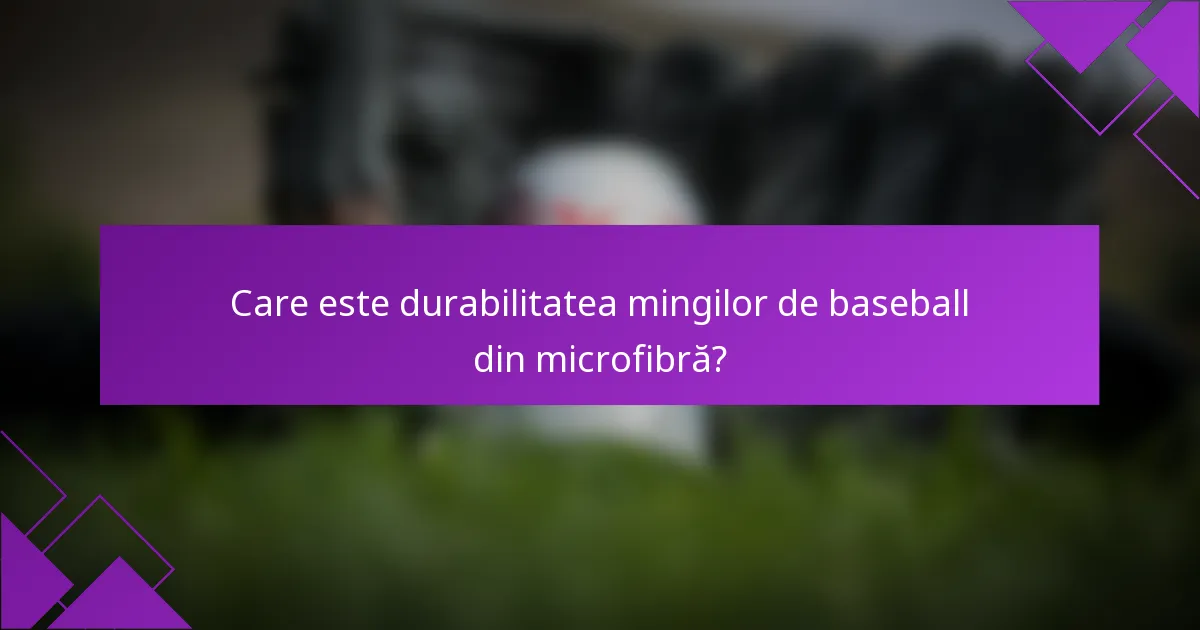 Care este durabilitatea mingilor de baseball din microfibră?