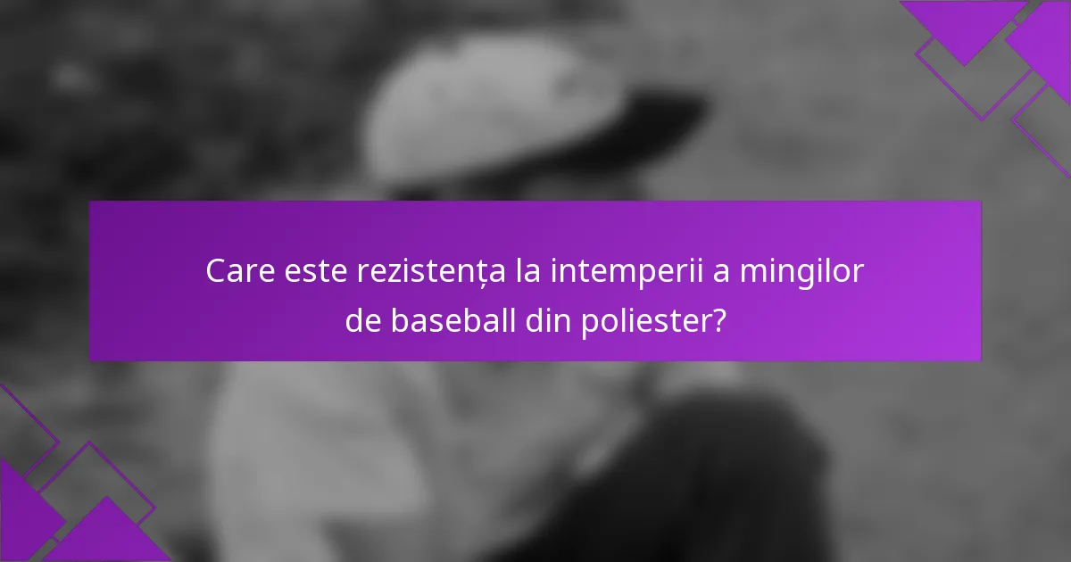 Care este rezistența la intemperii a mingilor de baseball din poliester?