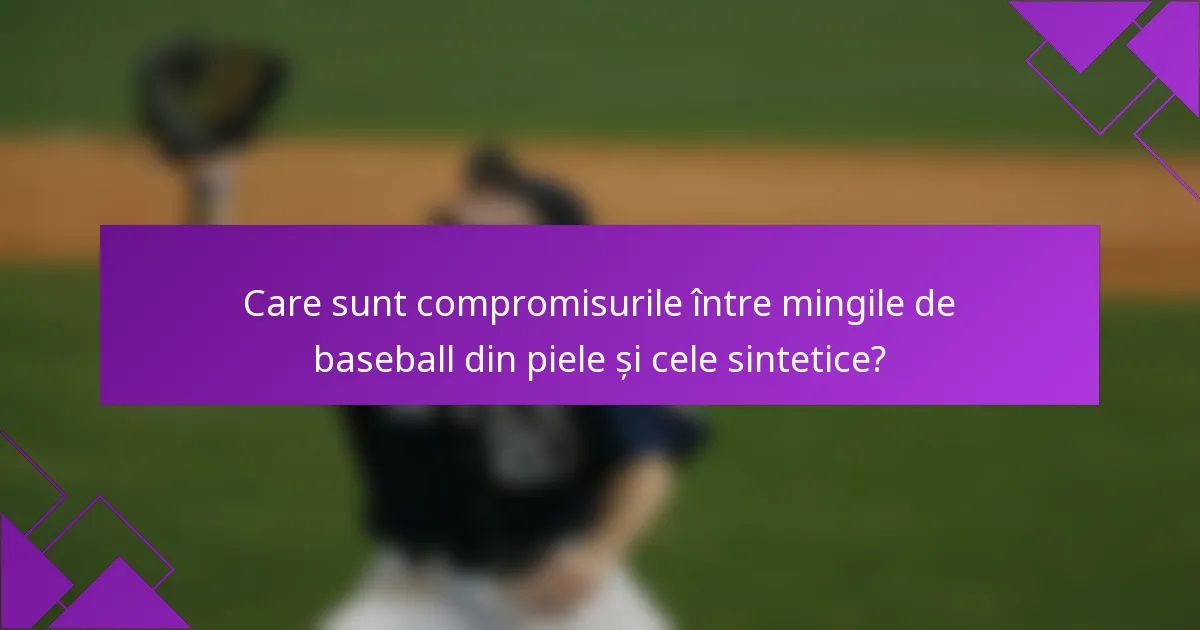 Care sunt compromisurile între mingile de baseball din piele și cele sintetice?