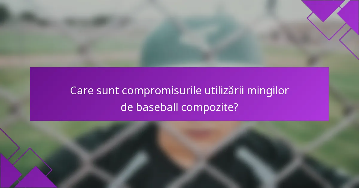 Care sunt compromisurile utilizării mingilor de baseball compozite?