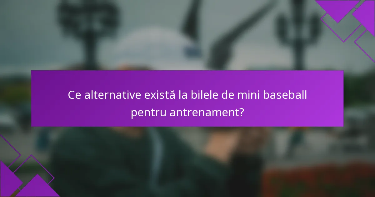 Ce alternative există la bilele de mini baseball pentru antrenament?